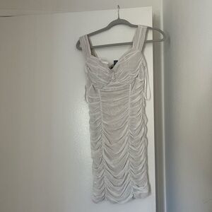 BCX White Ruched Sheath Mini Dress